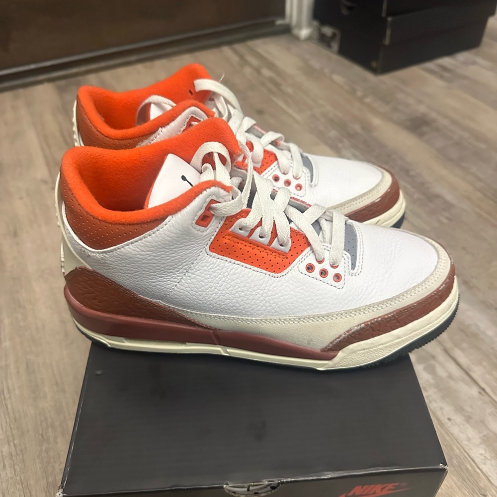 Jordan Men's White and Orange Sneakers